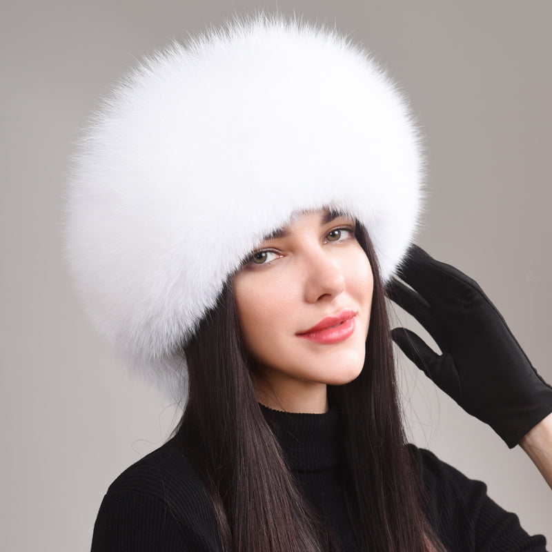 Imported fox fur hat for children in winter, genuine leather for warmth and ear protection, Northeast fur hat for children in winter