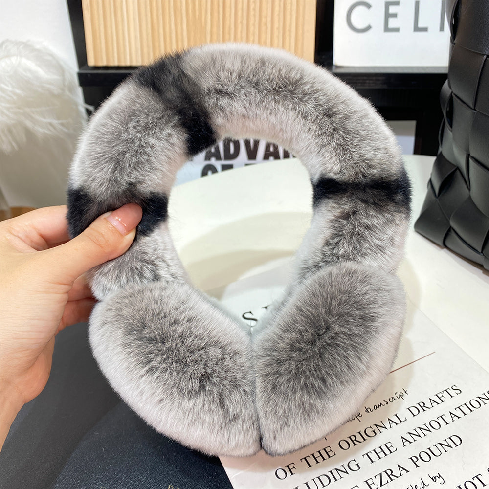 Real Otter Rabbit Hair Full Ear Cover Korean Cute Plush Earmuffs Ear Wraps Winter Fur Ear Warmth Ear Covers Foldable