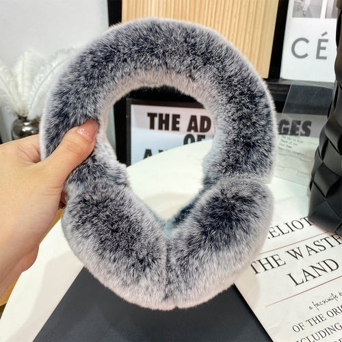 Real Otter Rabbit Hair Full Ear Cover Korean Cute Plush Earmuffs Ear Wraps Winter Fur Ear Warmth Ear Covers Foldable