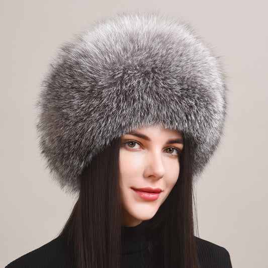 Imported fox fur hat for children in winter, genuine leather for warmth and ear protection, Northeast fur hat for children in winter